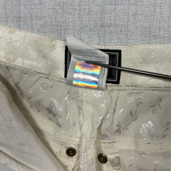 Vintage Versus Gianni Versace Trousers Floral Jacquard White Satin Size 33/40 - Picture 15 of 15